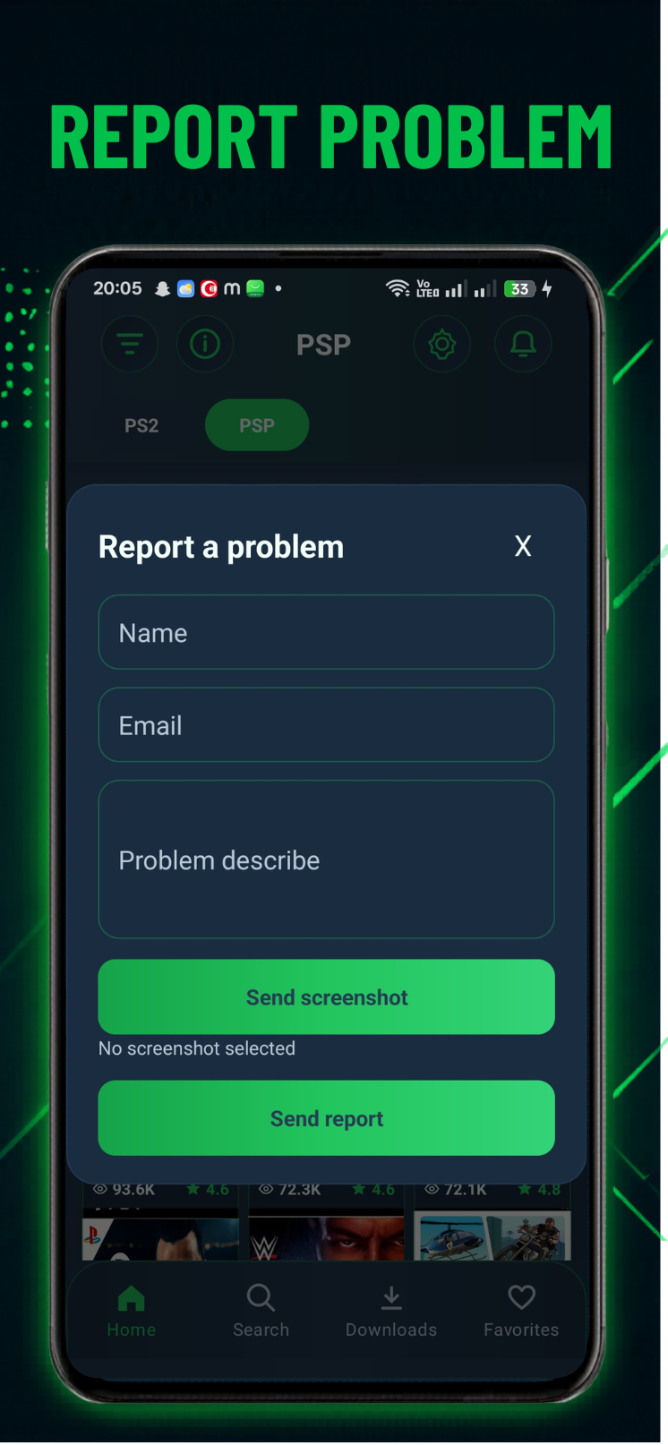 WahGames favorites and saved PSP PS2 games
