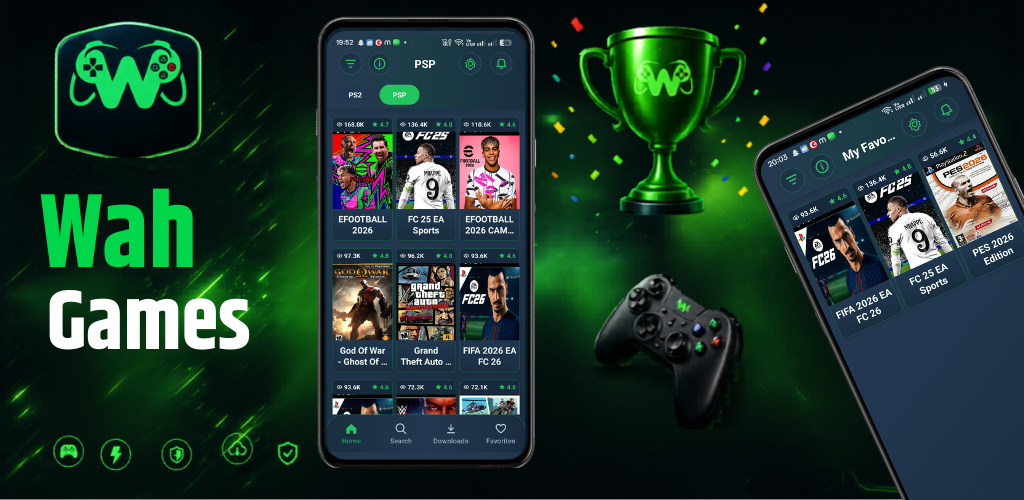 WahGames PSP PS2 Games ISO Downloader App — Download & Play Free on Android